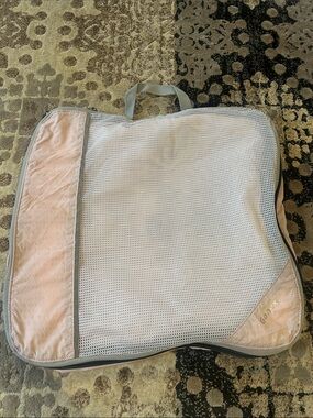 GONEX Light Pink and White Mesh compression travel Packing Cube Organizer